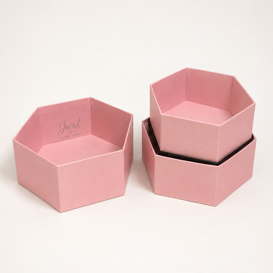 Flowerly Box™ Pink Hexagonal Gift Box Set