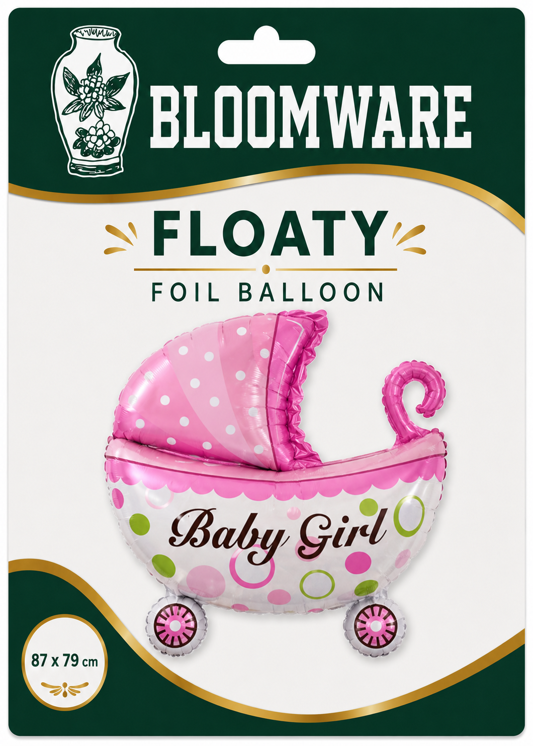 Floaty™ Baby Girl Stroller Foil Balloon