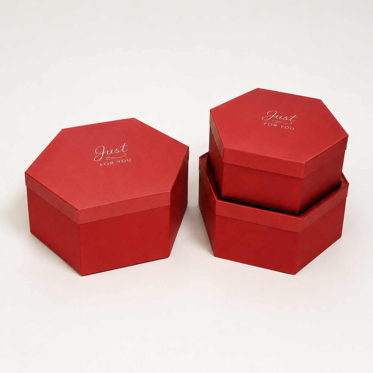 Flowerly Box™ Red Hexagonal Gift Box Set
